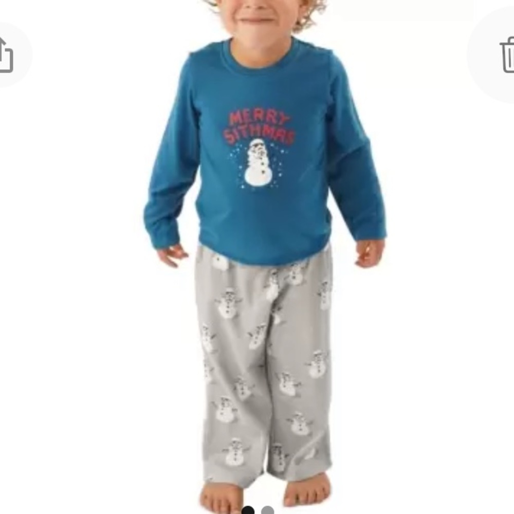 NEW Star Wars Toddler Holiday Merry Sithmas Boys Pajama Set, Size 2T, Blue